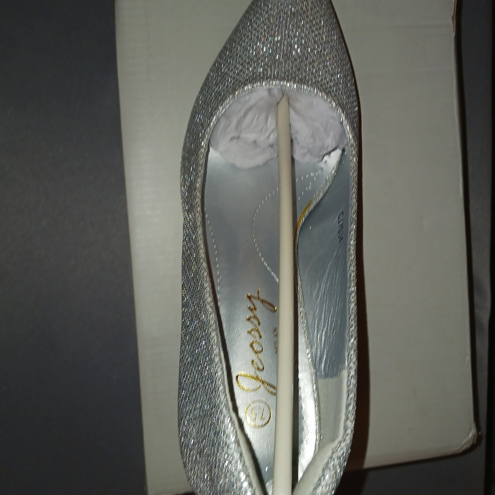 Jessy Milan Evening Shoes 7.5 Silver - Picture 4 of 4